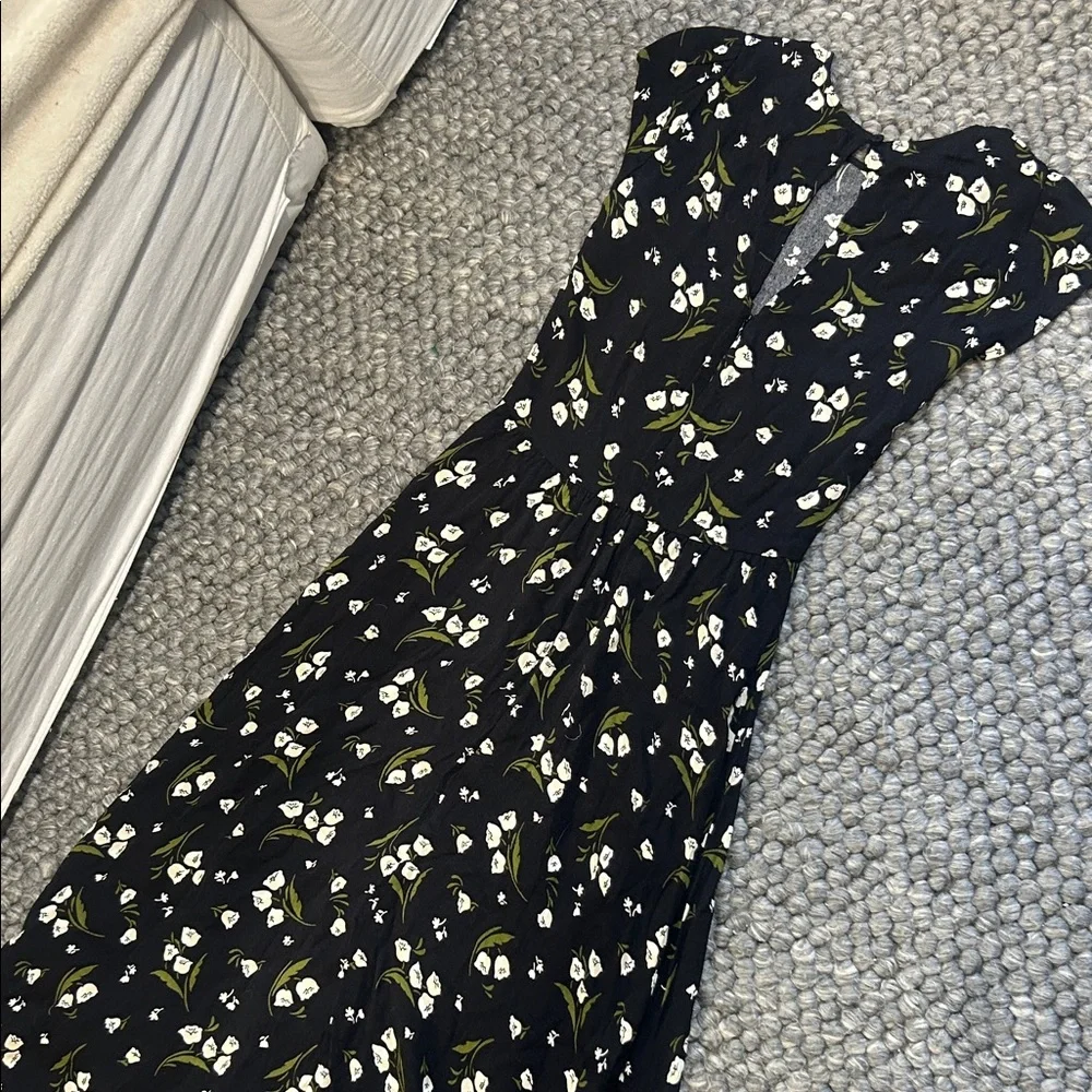 Reformation Gavin Floral Print Cutout Back Midi Dress Size 2 - Picture 9 of 12